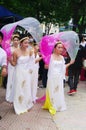 Dancers Vietnamese in dress Ã¢â¬Å Ao Dai Ã¢â¬Â